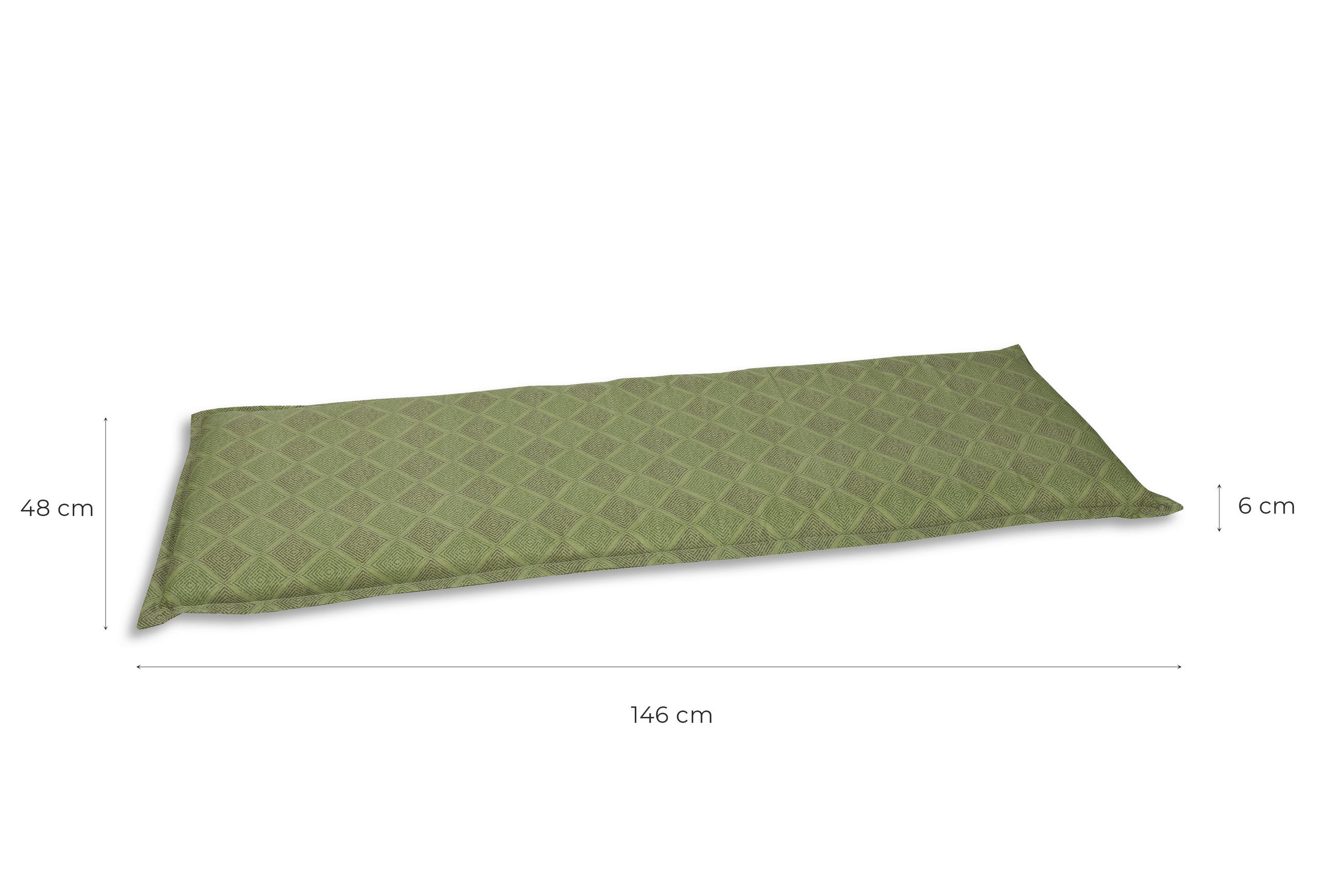 BANKAUFLAGE  Raute  - Grün, Basics, Textil (146/6/48cm)