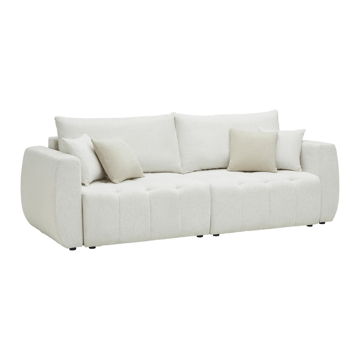 SCHLAFSOFA in Chenille, Jacquard Creme  - Beige/Creme, Kunststoff/Textil (245/74-90/104cm) - MID.YOU