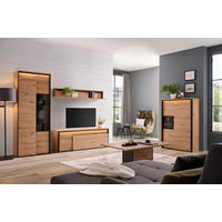 VITRÍNA, černá, dub artisan, 76/200/41 cm - černá/dub artisan, Design, kompozitní dřevo/plast (76/200/41cm) - Hom`in