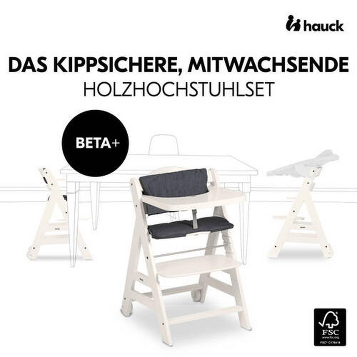 HOCHSTUHL Beta+ Weiß White  - Weiß, Basics, Holz (48/79/58cm) - Hauck