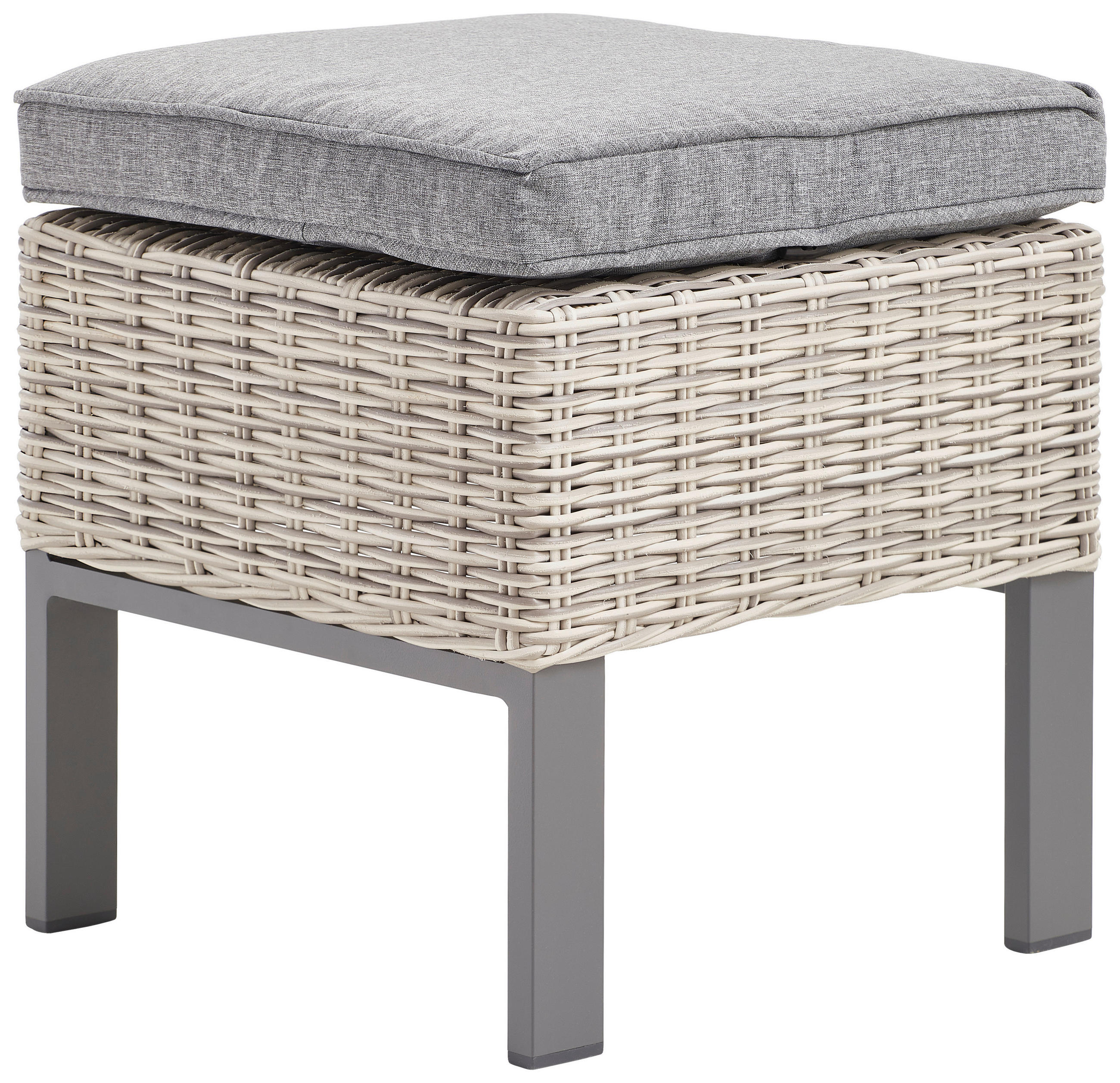 GARTENHOCKER  - Dunkelgrau/Hellgrau, Design, Kunststoff/Textil (42/42/44cm) - Amatio