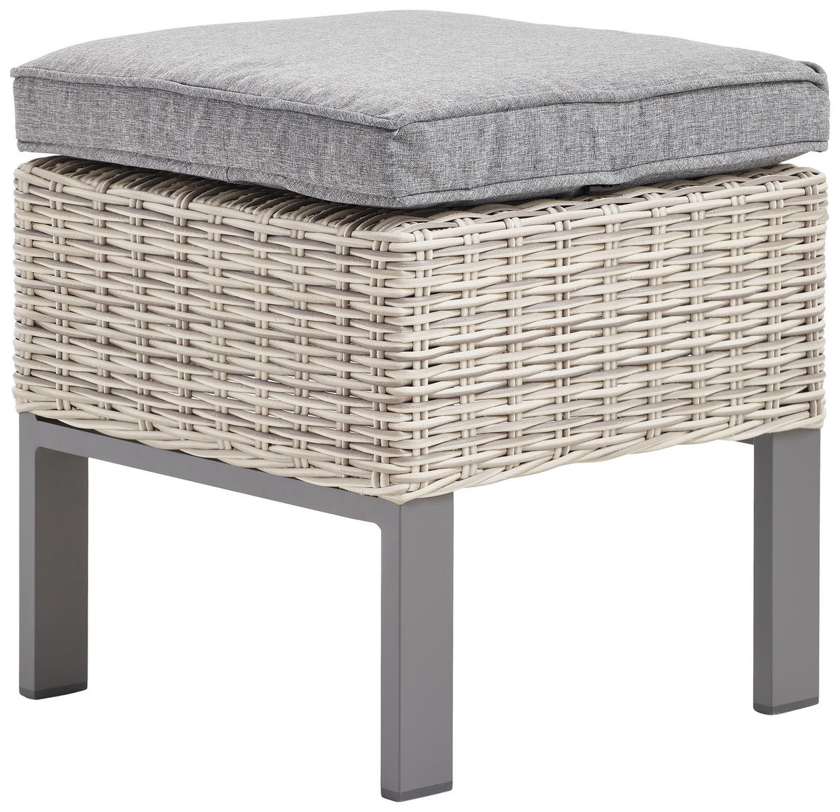 ZÁHRADNÁ TABURETKA,  - svetlosivá/tmavosivá, Design, kov/textil (42/42/44cm) - Amatio