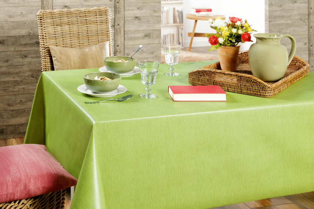 TISCHDECKE MILANO 110/140 cm  - Grün, Basics, Textil (110/140cm) - Peyer Syntex