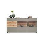SIDEBOARD Eichefarben, Hellgrau  181,9/87,9/45,2 cm  - Eichefarben/Hellgrau, Design, Glas/Holz (181,9/87,9/45,2cm) - Dieter Knoll
