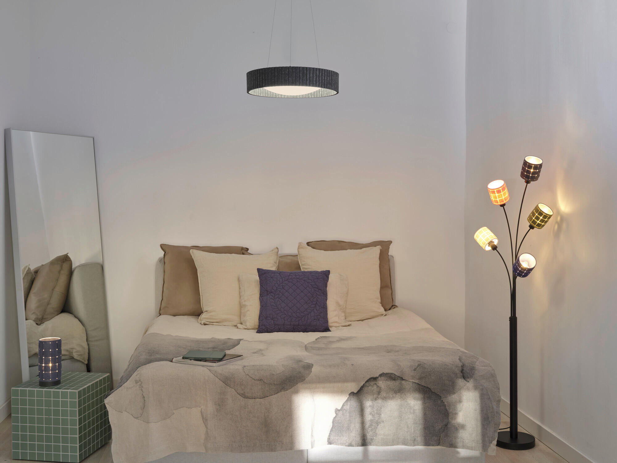 LED-PENDELLEUCHTE 50/150 cm  - Dunkelgrau, Design, Kunststoff/Textil (50/150cm) - Osram