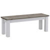 SITZBANK 130/46/40 cm Grau, Weiß Kiefer massiv  - Weiß/Grau, ROMANTIK / LANDHAUS, Holz (130/46/40cm) - Boxxx