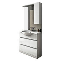 FÜRDŐSZOBA - fehér, Basics, műanyag/faalapú anyag (80/190/50cm) - Welnova