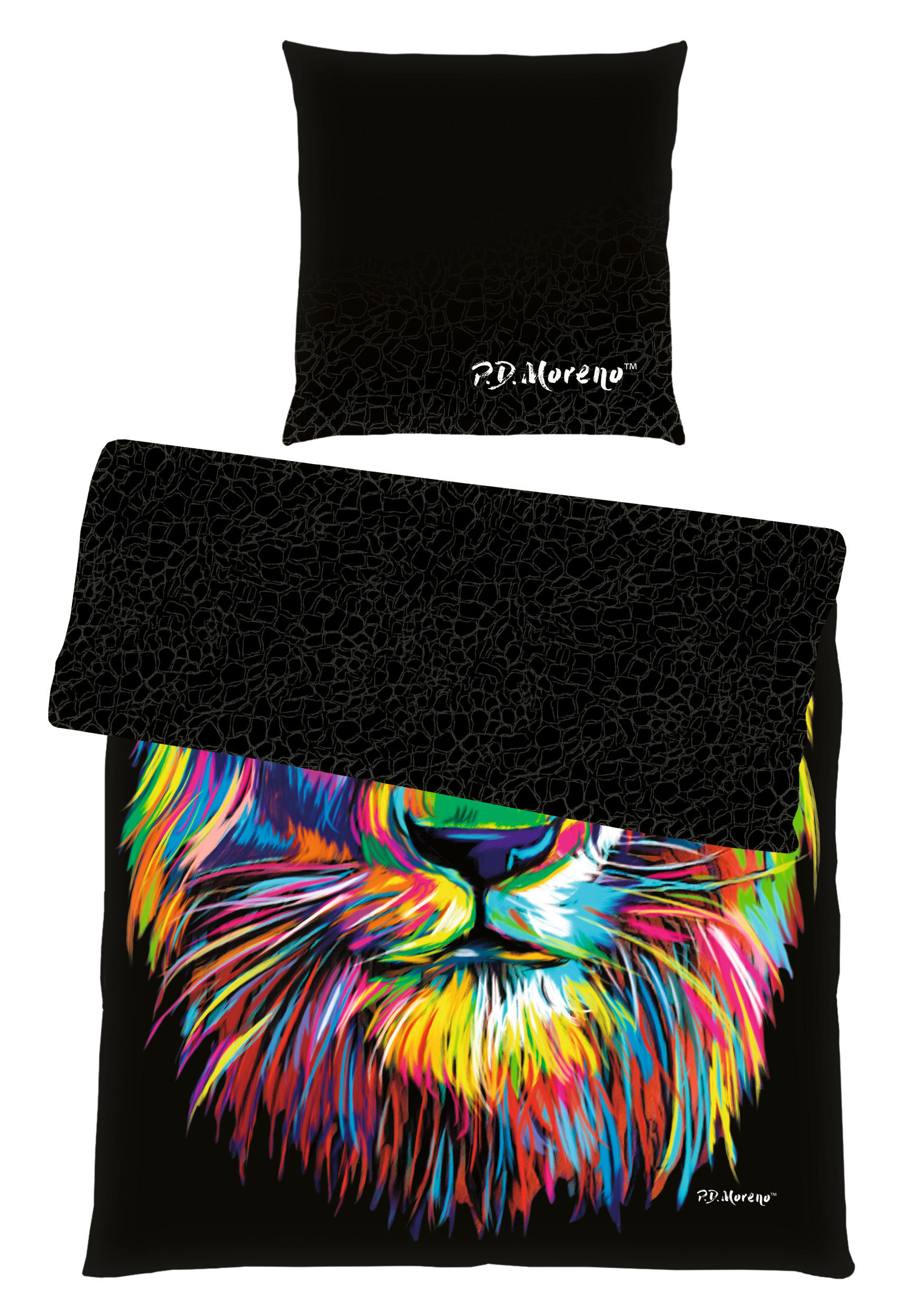 BETTWÄSCHE MORENO Satin 155/220 cm  - Multicolor/Schwarz, Basics, Textil (155/220cm) - Herding