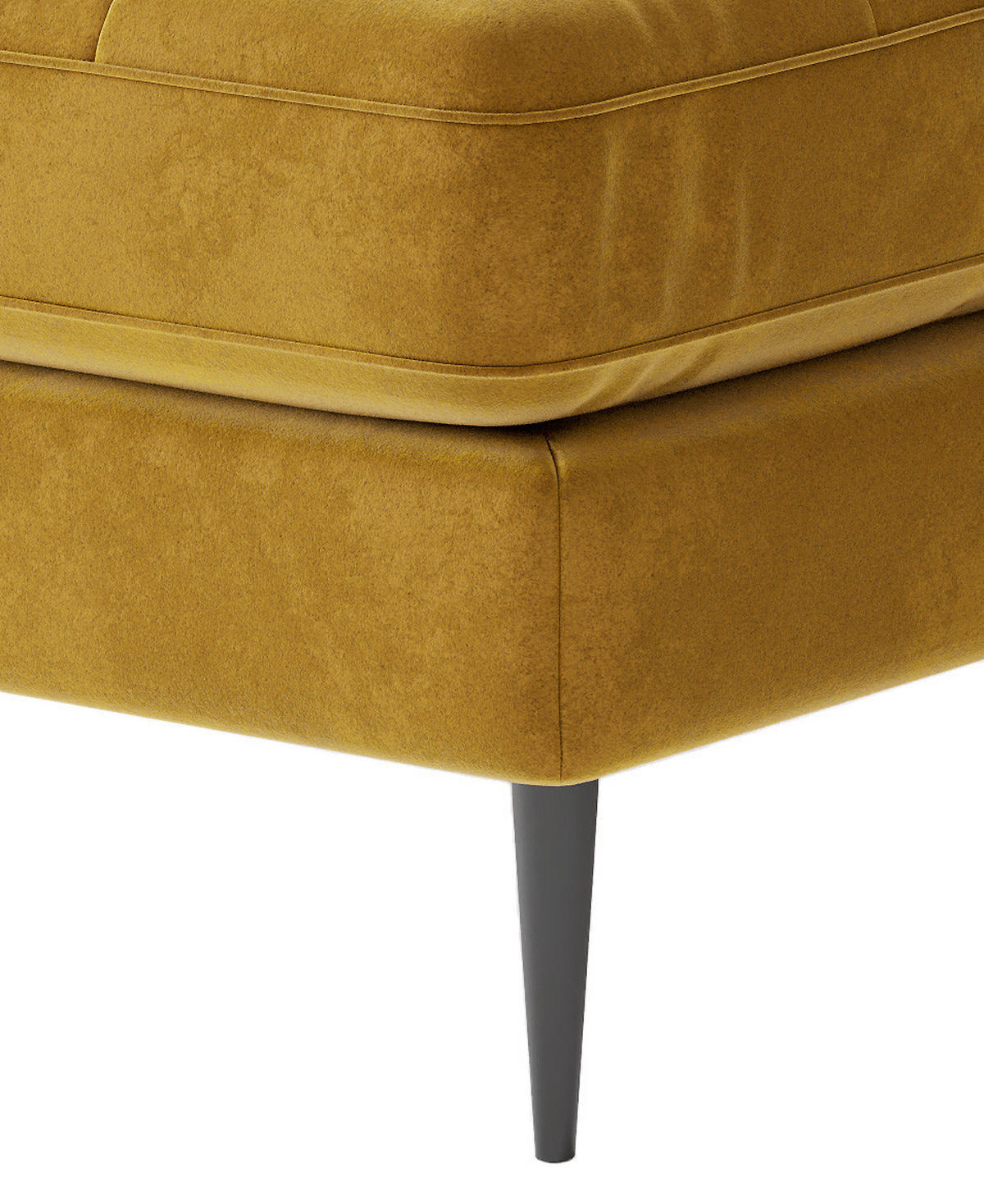 ECKSOFA in Flachgewebe Senfgelb  259/205 cm  - Edelstahlfarben/Gelb, Design, Textil/Metall (259/205cm) - Livetastic