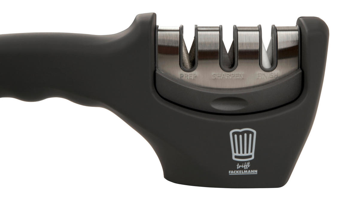 MESSERSCHÄRFER Bonn  Metall  - Schwarz, Design, Kunststoff/Metall (25cm) - Chefkoch+Fackelmann