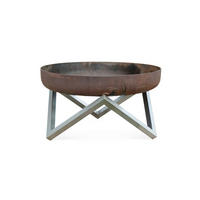 FEUERSCHALE SVENSKAV DESIGN Z XXL 2038  - Edelstahlfarben/Rostfarben, Basics, Metall (63/63/36cm) - Ambia Garden