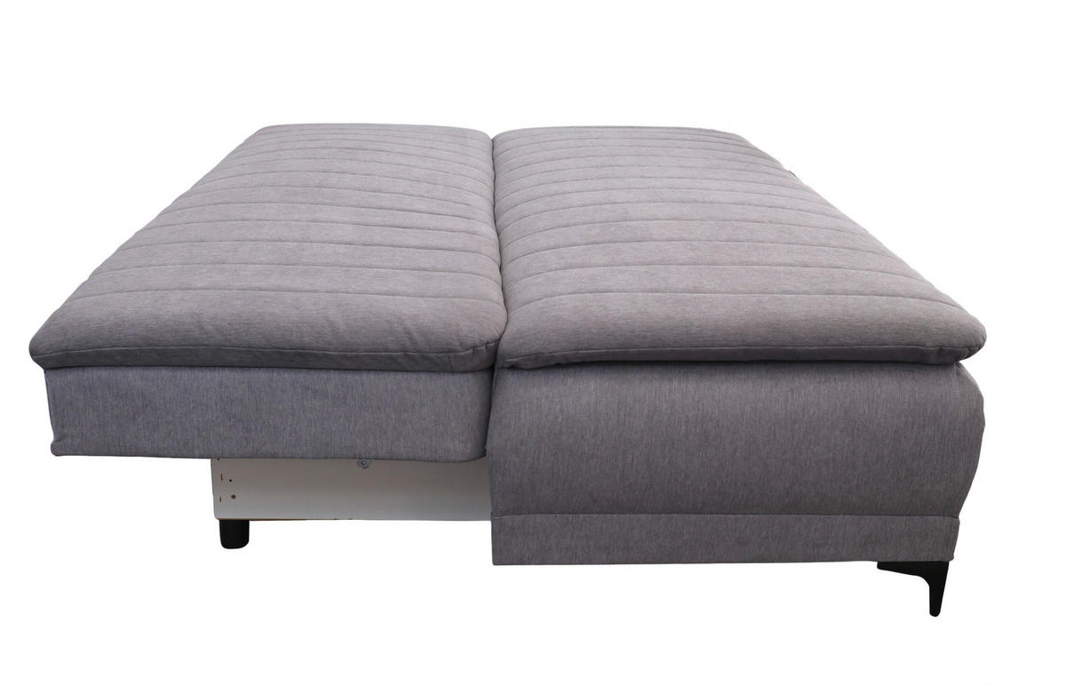 SCHLAFSOFA in Flachgewebe Grau  - Schwarz/Grau, Basics, Textil/Metall (202/98/78cm) - Livetastic