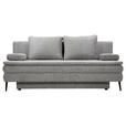 SCHLAFSOFA  mit Liegefunktion, Stoffauswahl Webstoff Grau  - Schwarz/Grau, Design, Kunststoff/Textil (200/90/100cm) - Venda