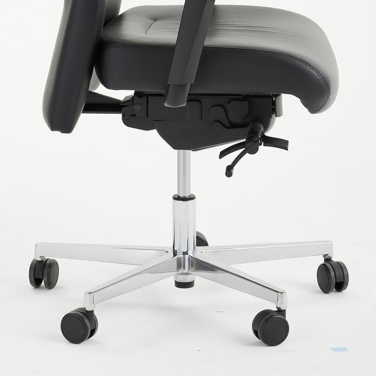 CHEFSESSEL Schwarz  - Schwarz, Design, Leder/Kunststoff (80/115-124/80cm) - Topstar