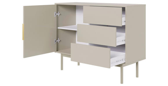 HIGHBOARD Kaschmir  - Kaschmir/Goldfarben, Design, Holzwerkstoff/Metall (104/139,5/39cm) - Xora