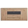 SIDEBOARD Graphitfarben, Eichefarben  180/85/44 cm  - Eichefarben/Silberfarben, KONVENTIONELL, Holzwerkstoff/Kunststoff (180/85/44cm) - Xora