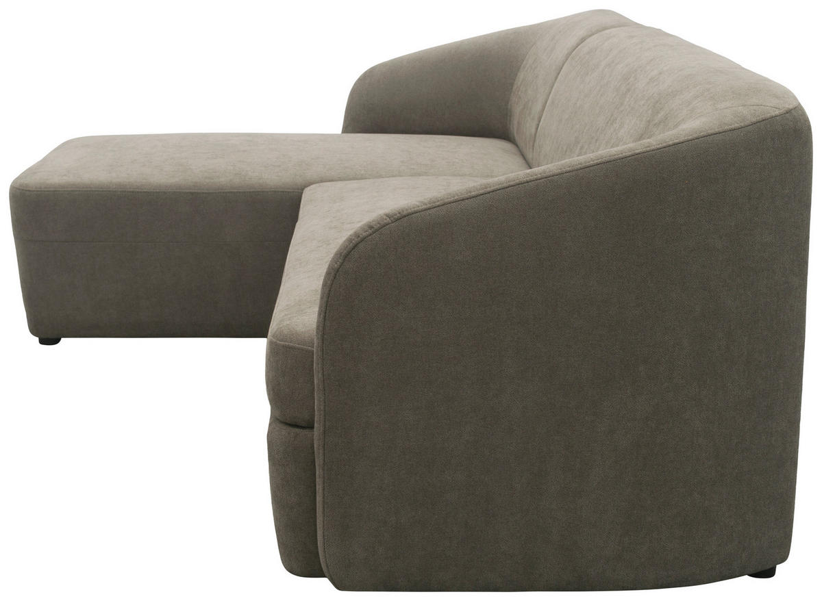 ECKSOFA 100 033 Taupe Webstoff Rücken echt  - Taupe/Schwarz, MODERN, Kunststoff/Textil (148/230cm) - Livetastic