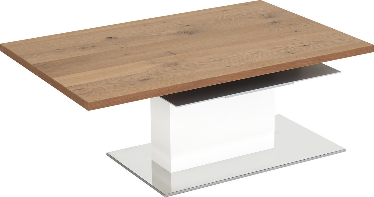 COUCHTISCH in Metall, Holzwerkstoff 100/65/41 cm  - Eichefarben/Weiß, Design, Holzwerkstoff/Metall (100/65/41cm) - Invivus