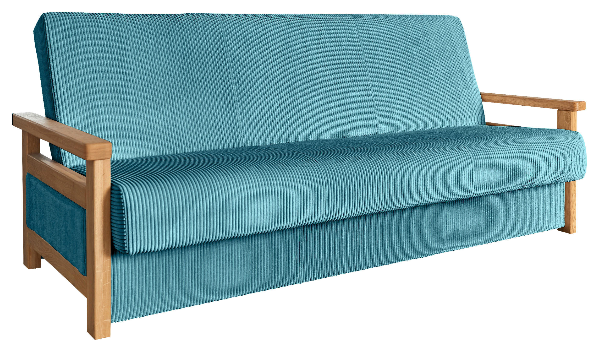 Thumbnail - P & B Schlafsofa Malaga, Hellblau, Textil, Eiche, 2-Sitzer, 220x90x90 cm, Liegefunktion, Wohnzimmer, Sofas & Couches, Sc...