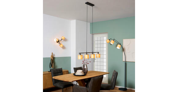HÄNGELEUCHTE 84/12/150 cm - Schwarz, Basics, Holz/Metall (84/12/150cm) - Novel