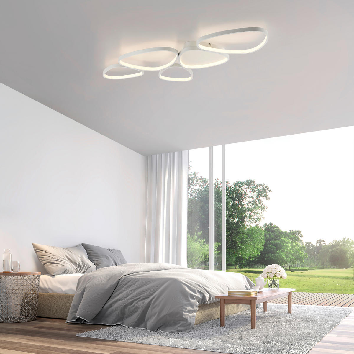 LED-DECKENLEUCHTE    116,5/56,5/6,5 cm  - Weiss, Design, Kunststoff/Metall (116,5/56,5/6,5cm)