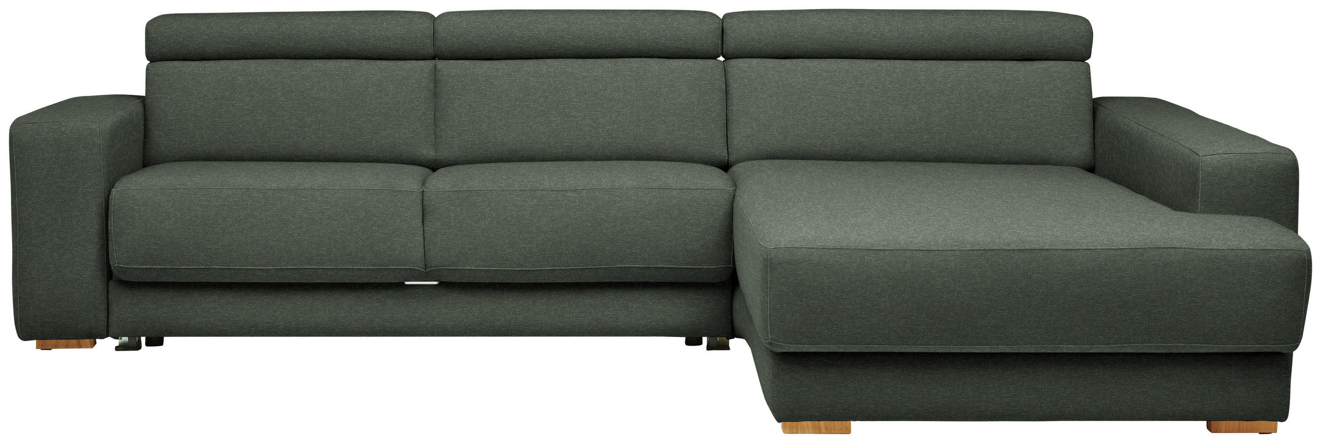 ECKSOFA  in Chenille Dunkelgrün  316/206 cm  - Dunkelgrün/Eichefarben, Design, Textil (316/206cm) - Sedda