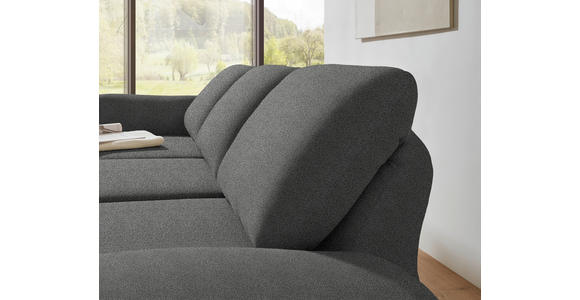 ECKSOFA  in Flachgewebe Dunkelgrau  175-224/255-365 cm  - Dunkelgrau/Schwarz, Design, Textil/Metall (175-224/255-365cm) - Dieter Knoll