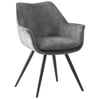 ARMLEHNSTUHL Velours Grau, Schwarz Pappel Sperrholz  - Schwarz/Grau, MODERN, Holz/Textil (62/85/64cm) - Livetastic