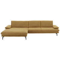 ECKSOFA in Chenille Currygelb  - Currygelb/Schwarz, Design, Textil/Metall (180/310cm) - Dieter Knoll