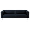 3-SITZER-SOFA in Echtleder Dunkelblau  - Schwarz/Dunkelblau, Design, Leder/Metall (236/67/96cm) - Johann Jakob