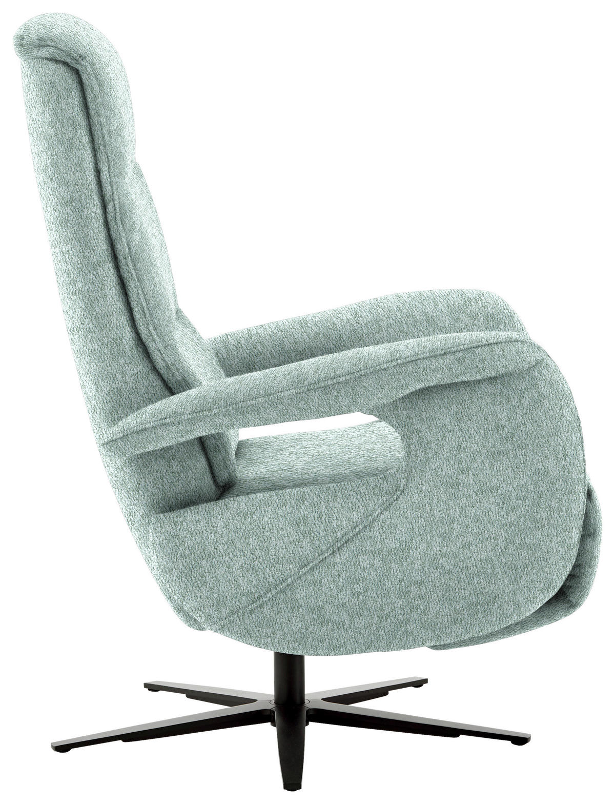 RELAXSESSEL in Textil Mintgrün  - Schwarz/Mintgrün, Design, Textil/Metall (71/112/83cm) - Beldomo Style
