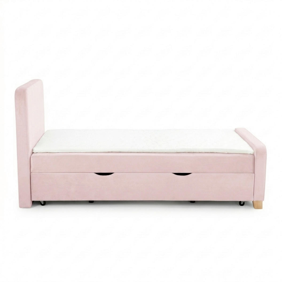 BOXBETT 140/200 cm  in Rosa  - Kernbuche/Rosa, MODERN, Holz/Textil (140/200cm) - MID.YOU