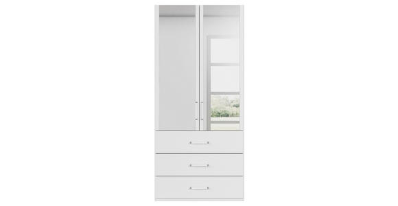 DREHTÜRENSCHRANK in Weiß - Weiß, Design, Glas/Holzwerkstoff (101/223/60cm) - Novel