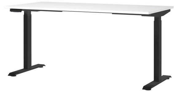 SCHREIBTISCH 160/80/72-118 cm in Schwarz, Weiß - Schwarz/Weiß, MODERN, Holzwerkstoff/Metall (160/80/72-118cm) - Novel