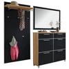 GARDEROBE 3-teilig  in 210/195/31 cm  - Eichefarben/Anthrazit, Design, Glas/Holz (210/195/31cm)