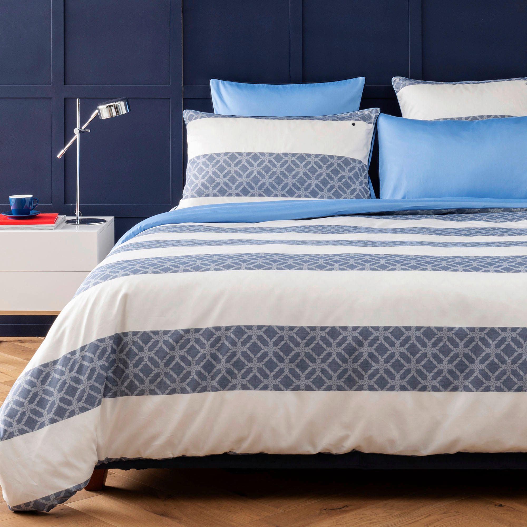 BETTWÄSCHE Jacquard 200/200 cm  - Blau, Basics, Textil (200/200cm) - Tommy Hilfiger