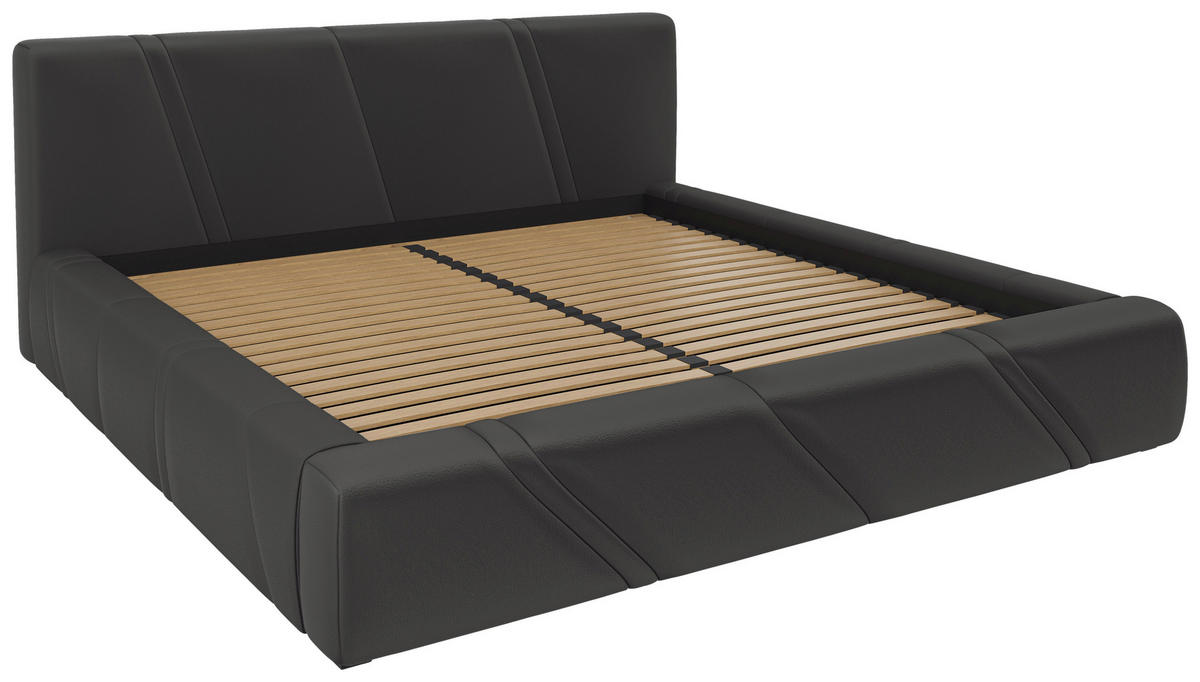 POLSTERBETT 180/200 cm,  in Anthrazit, gepolstertes Kopfteil, Lattenrost, Bettkasten,  - Anthrazit/Schwarz, Design, Holz/Kunststoff (180/200cm) - Chameo