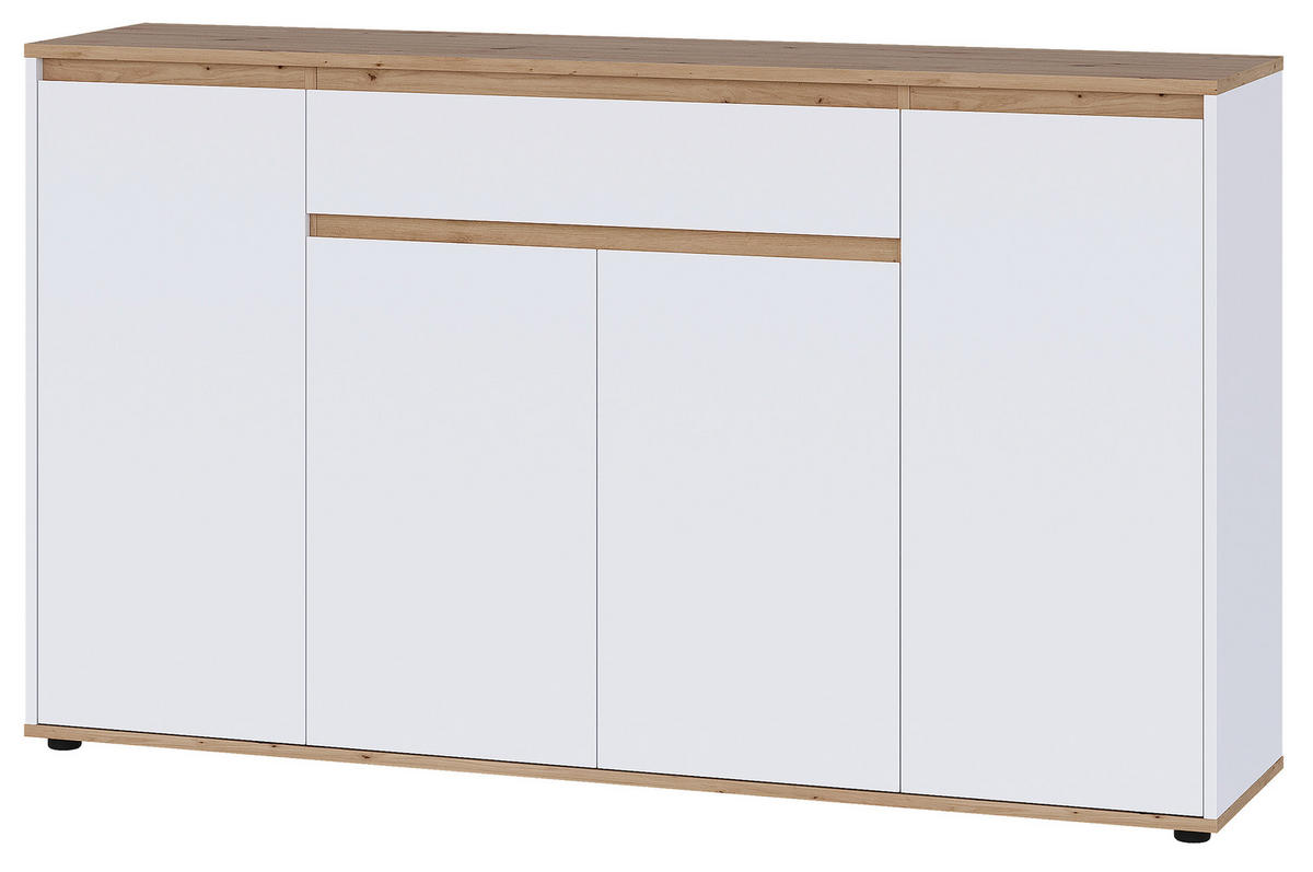 SIDEBOARD  160/93/38 cm 1 Schublade(n)  - Weiß/Eiche Artisan, MODERN, Holzwerkstoff (160/93/38cm) - Carryhome