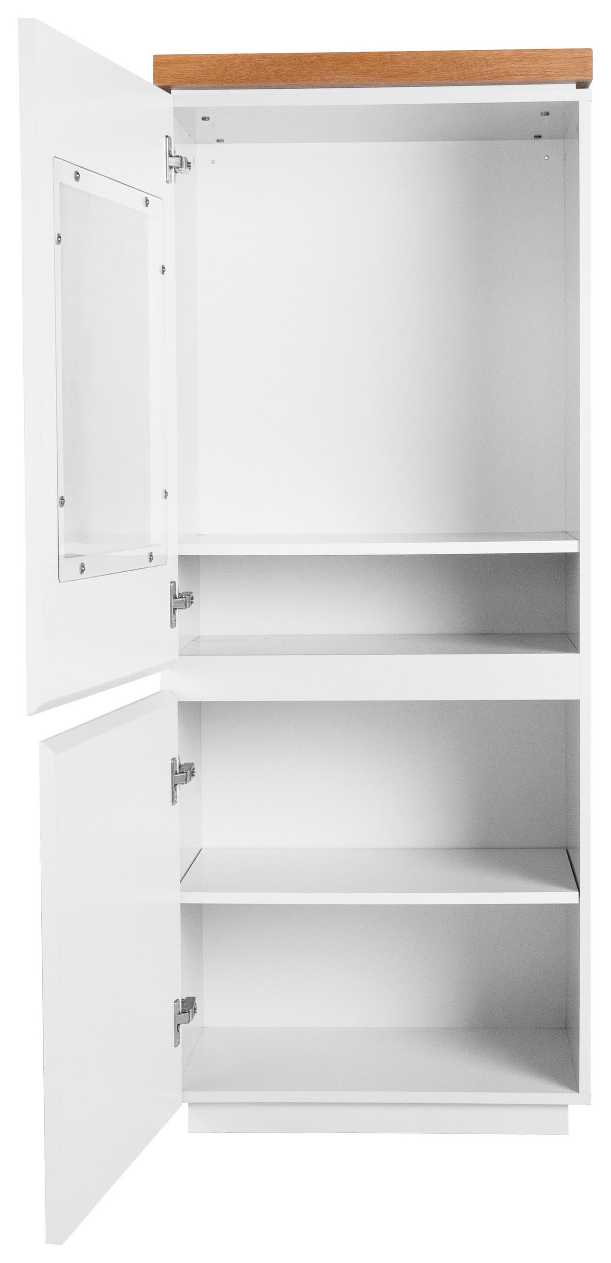 VITRINE in furniert Eiche Weiß, Erlefarben  - Erlefarben/Weiß, MODERN, Holz/Holzwerkstoff (57/143/40cm) - Carryhome