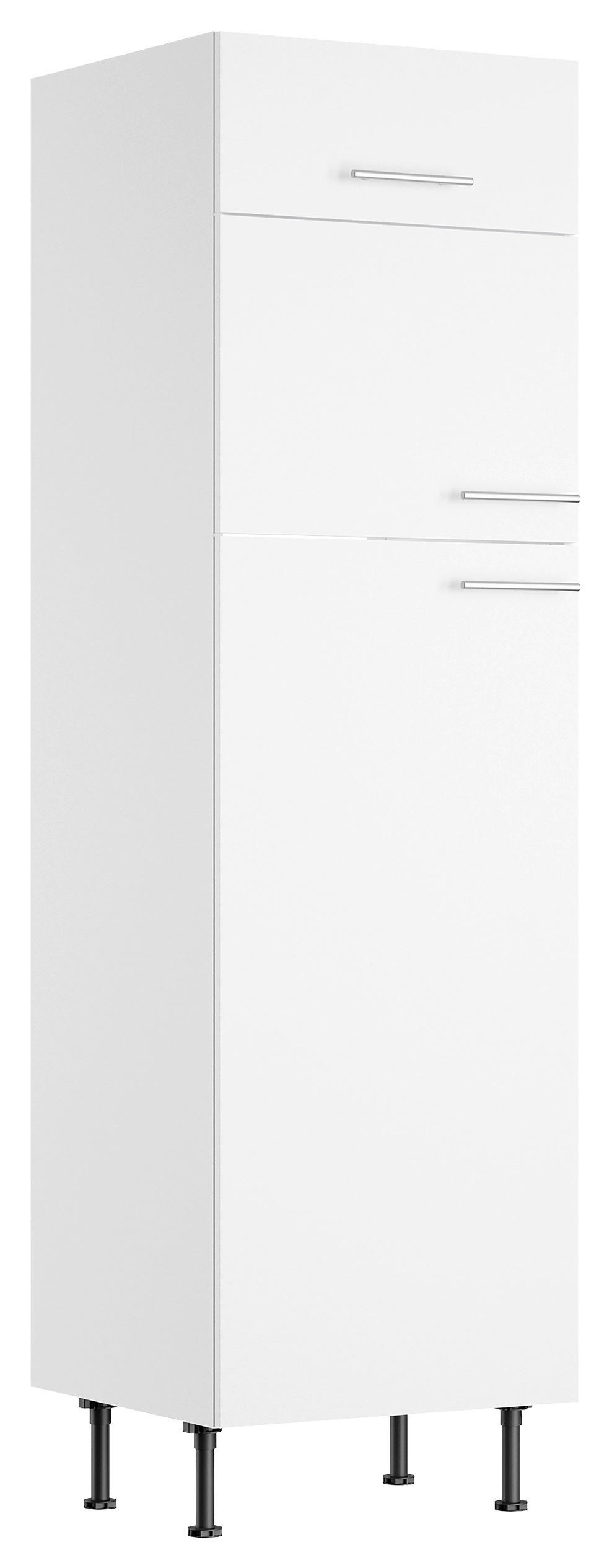 GERÄTEUMBAUSCHRANK 60/211,8/58,1 cm in Weiß - Edelstahlfarben/Weiß, Basics, Holzwerkstoff/Metall (60/211,8/58,1cm) - Optifit