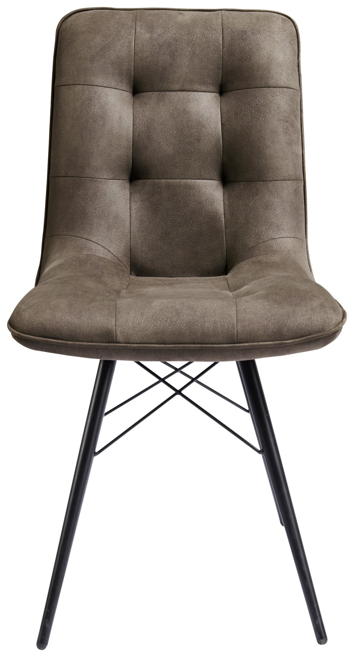 STUHL Mikrofaser Braun  - Schwarz/Braun, Design, Textil/Metall (48/88/62cm) - Hom`in