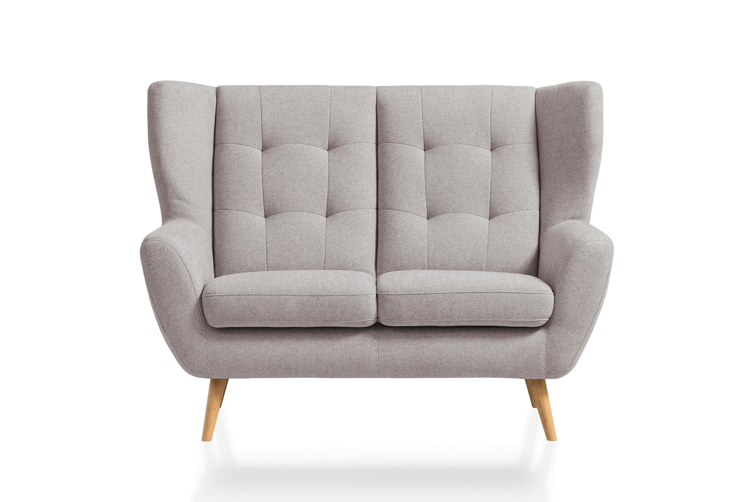 DVOJMIESTNA POHOVKA, drevo, textil, kompozitné drevo, béžová - farba duba/béžová, Design, drevo/kompozitné drevo (140/102/90cm) - Niels Andersson