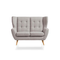 DVOUMÍSTNÁ POHOVKA, dřevo, textil, kompozitní dřevo, béžová - barvy dubu/béžová, Design, dřevo/kompozitní dřevo (140/102/90cm) - Niels Andersson