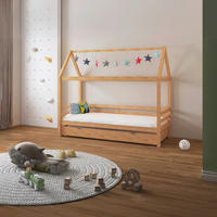 HAUSBETT 90/200 cm,  in Naturfarben, Bettschublade, Lattenrost für Zusatzbett, Lattenrost für Hauptbett  - Naturfarben, MODERN, Holz (90/200cm) - MID.YOU