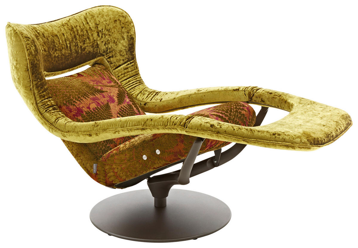 RELAXSESSEL in Textil Grün  - Bronzefarben/Grün, Design, Textil/Metall (81/112/89cm) - Koinor