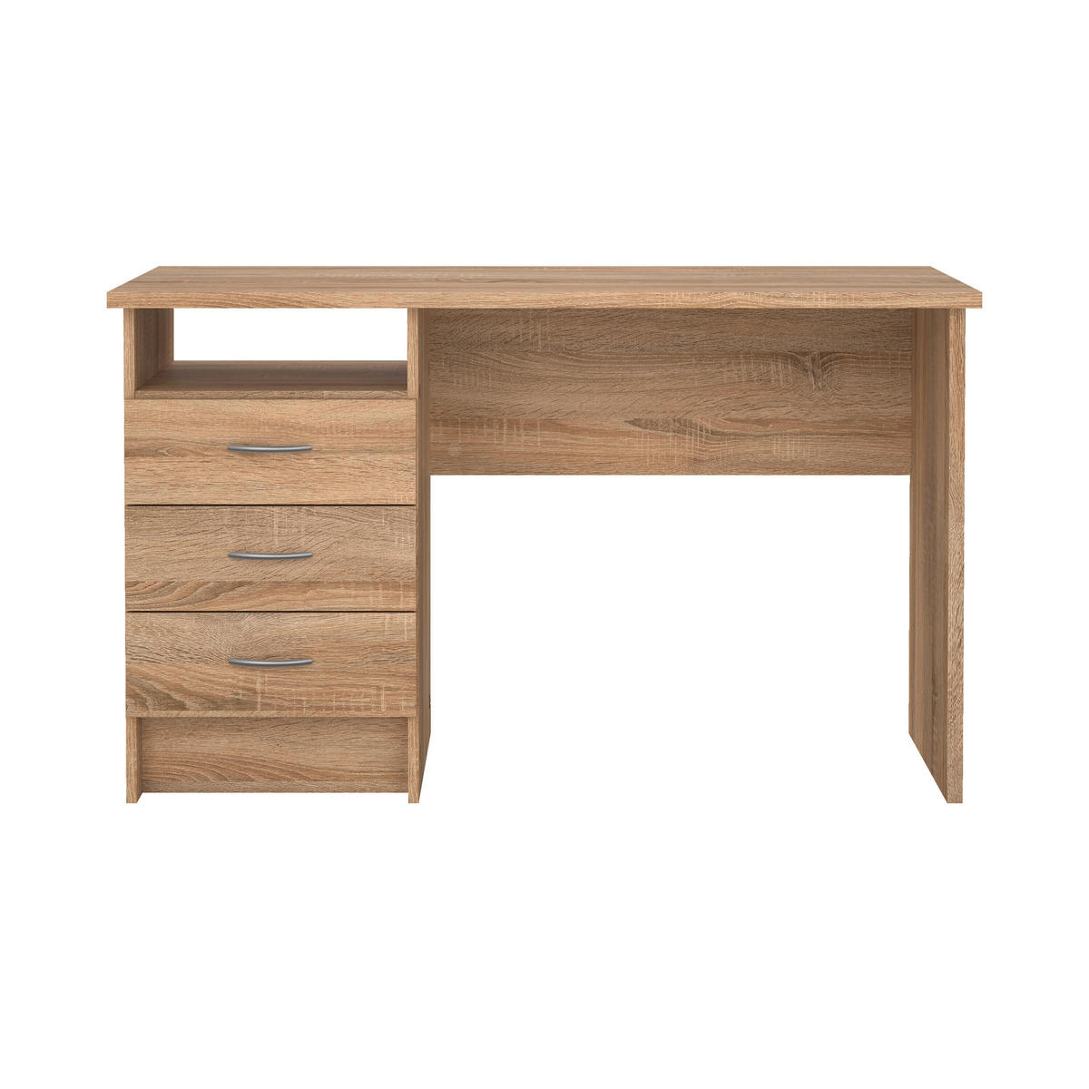 SCHREIBTISCH 120,1/48,1/72,6 cm  in Eichefarben  - Eichefarben/Silberfarben, MODERN, Holzwerkstoff/Kunststoff (120,1/48,1/72,6cm) - MID.YOU