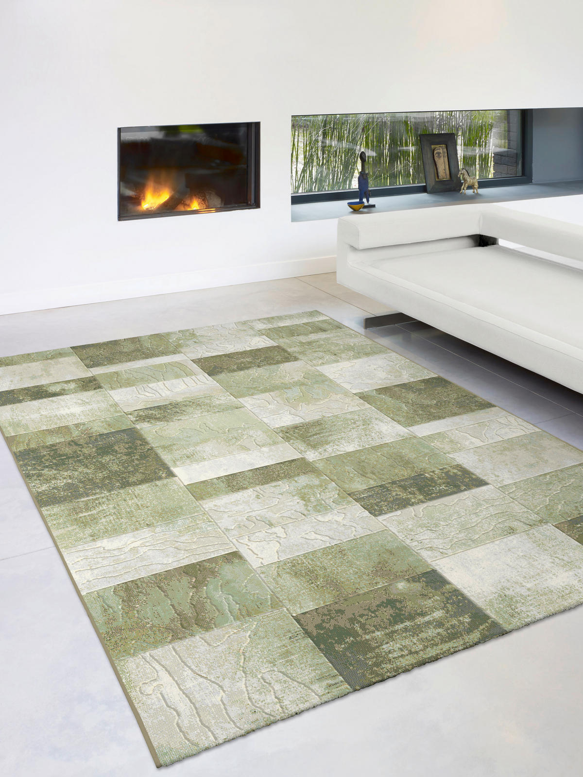 WEBTEPPICH  Wohnzimmer 120/170 cm Catania Grün, Hellgrün, Beige rechteckig  - Beige/Hellgrün, KONVENTIONELL, Textil (120/170cm)