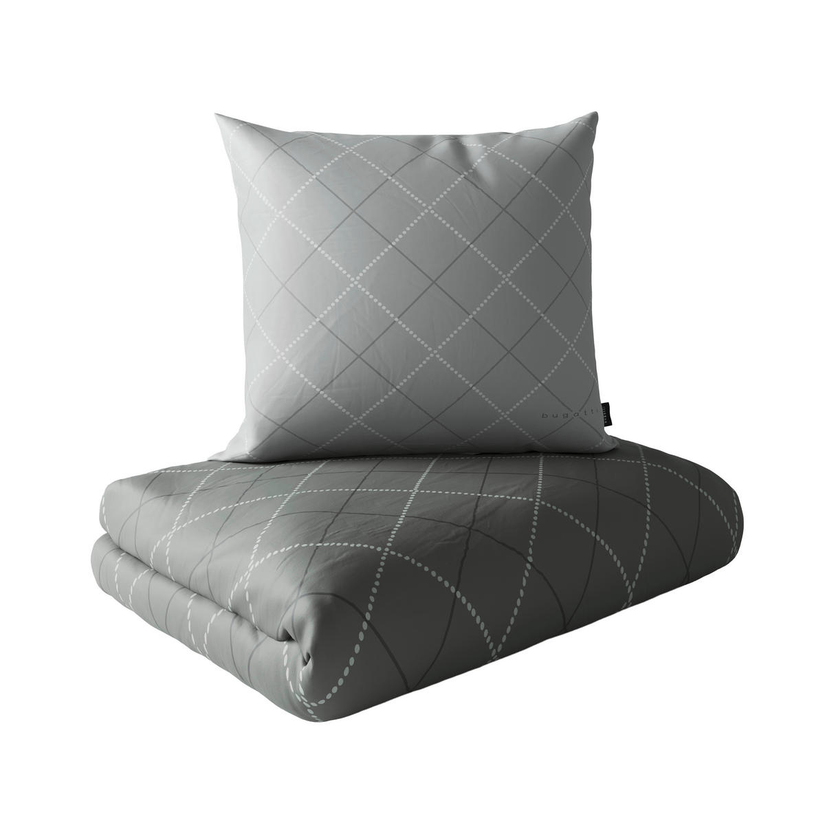 BETTWÄSCHE 2-teilig Flanell, Makosatin 140/200 cm  - Grau, Basics, Textil (140/200cm) - Bugatti