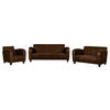 SITZGARNITUR in Lederlook Braun  - Dunkelbraun/Braun, Design, Textil (92/80/89cm) - Livetastic