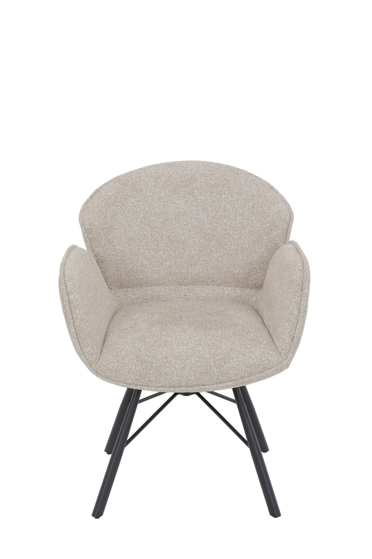 ARMLEHNSTUHL-SET 2 Stück  in Stahl Bouclé  - Beige/Schwarz, MODERN, Textil/Metall (62/83/66cm) - MID.YOU